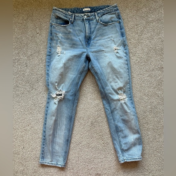 12 / 31 Good American Weekender Good
Girlfriend Light Blue Distressed Boyfriend - Picture 1 of 9